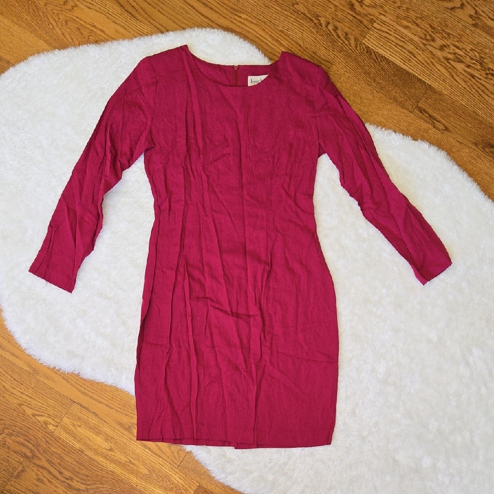 Jennifer James Vintage Red Long Sleeve Dress, Womens Size 6